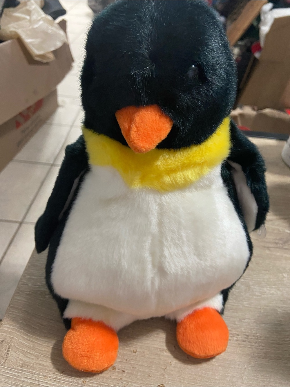 Ty 1998 Beanie Buddy Waddle the Penguin Large 10" Stuffed Plush Toy Vintage MWT